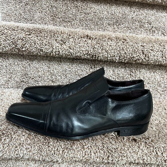 Gucci X Tom Ford Men's Vintage Black Leather Square-Toes Loafers.